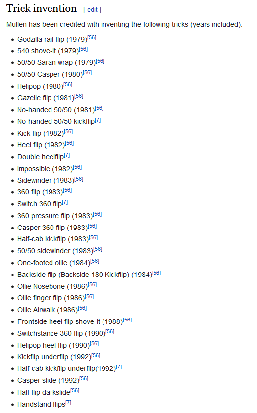 Liste de tricks inventés par Rodney Mullen